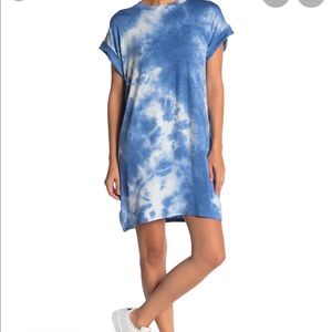 Blue and white tye dye T-shirt dress
